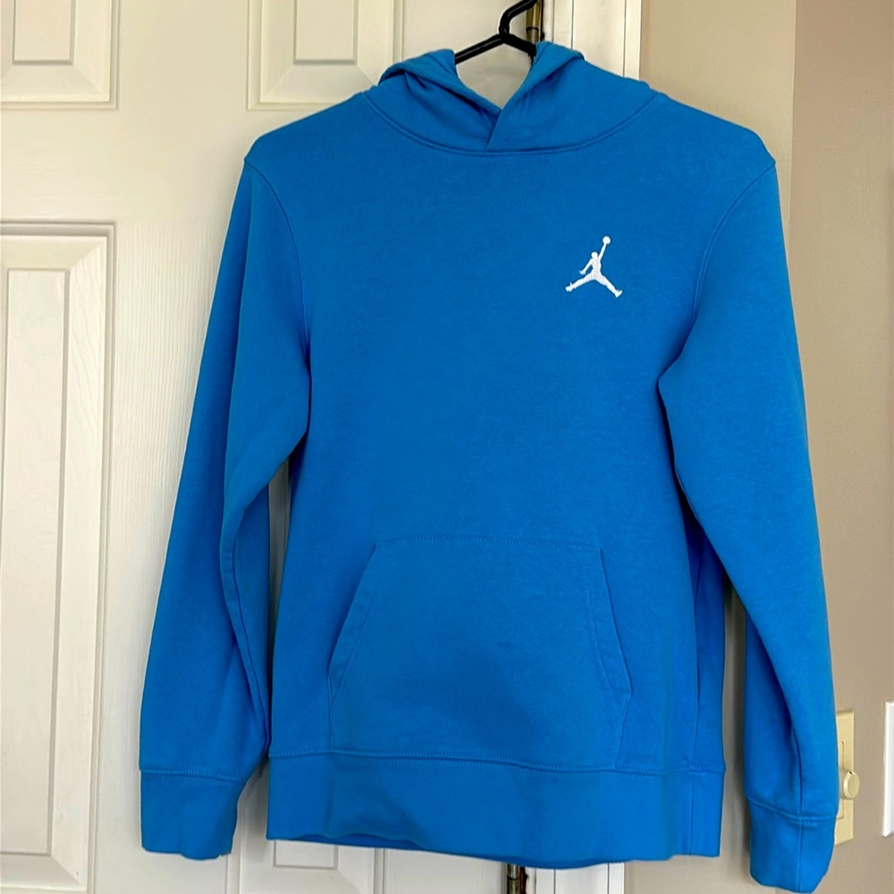 Jordan Kids' MJ Essentials Pullover Hoodie Sweatshirt Size L Youth Blue LIKE NEW